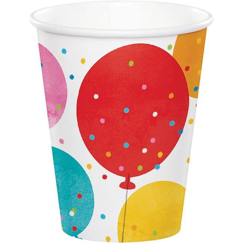 9oz Confetti Balloons Paper Cup