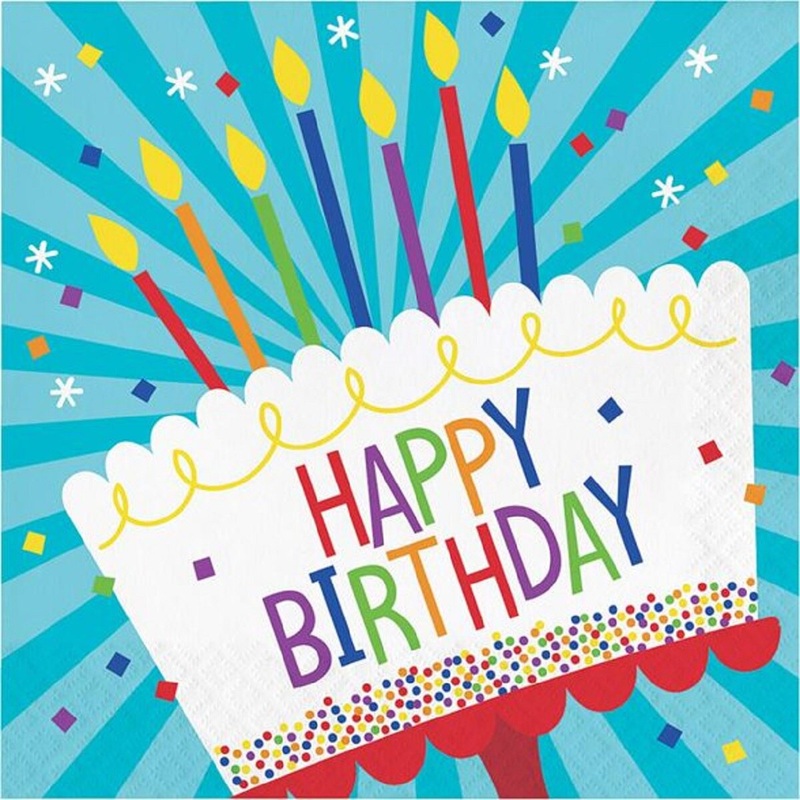 Birthday Cake Luncheon Napkins
