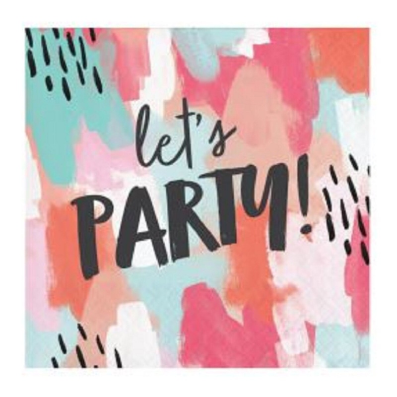 Brush Strokes Lets Party Beverage Paper Napkins