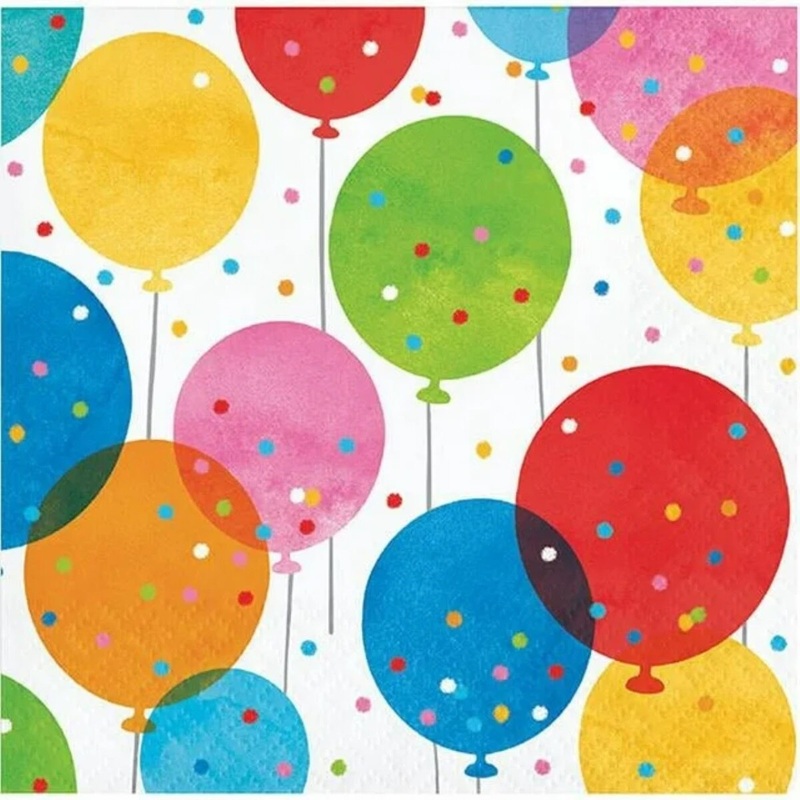 Confetti Balloons Beverage Napkin