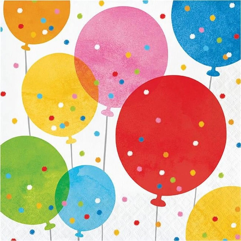 Confetti Balloons Luncheon Napkin