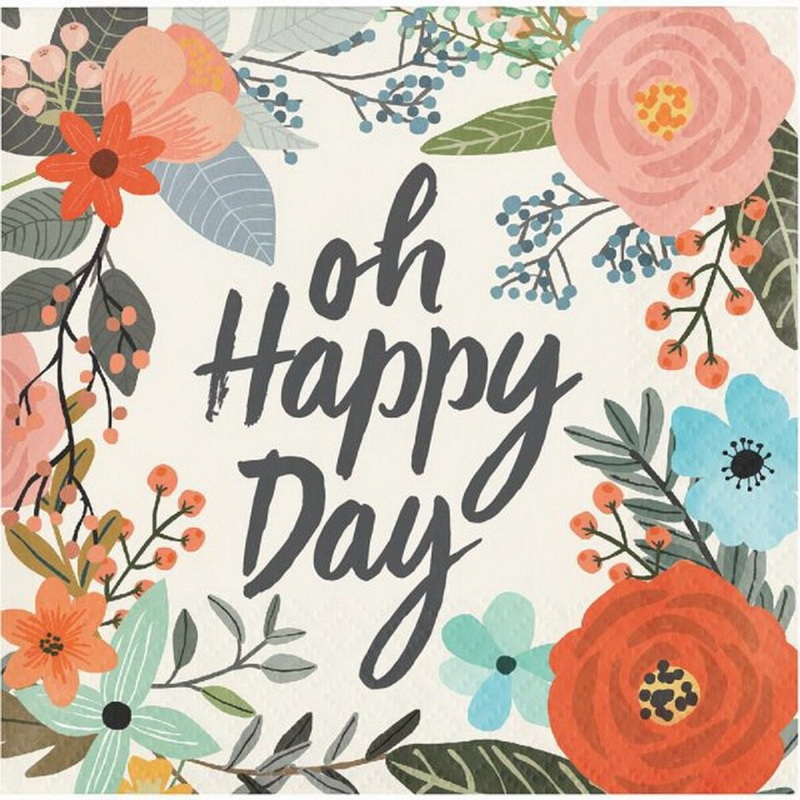 Happy Day Beverage Paper Napkins