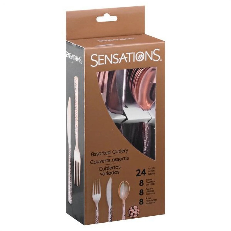 Metallic Rose Hammered Cutlery