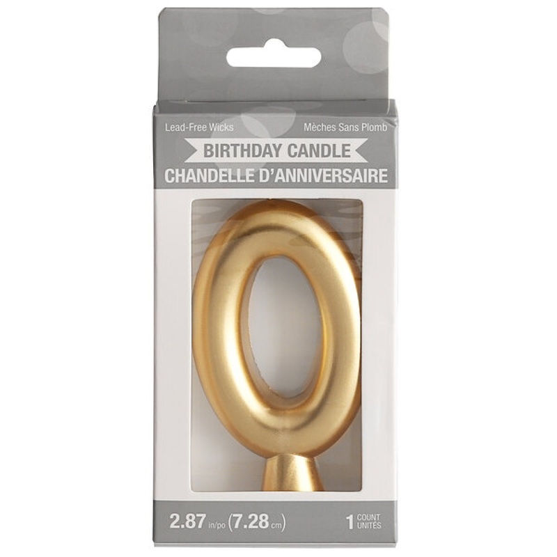 Number 0 Gold Candle