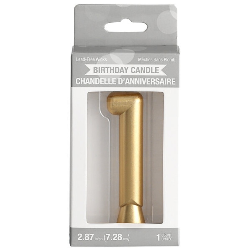 Number 1 Gold Candle