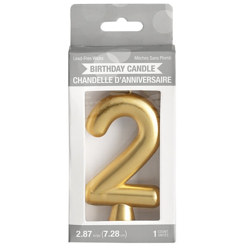 Number 2 Gold Candle
