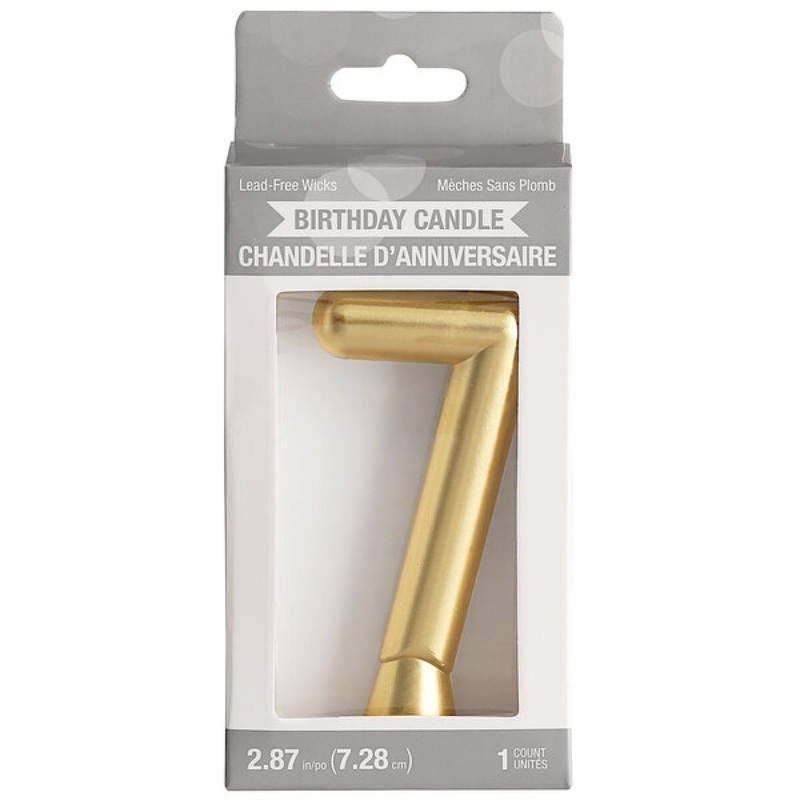 Number 7 Gold Candle