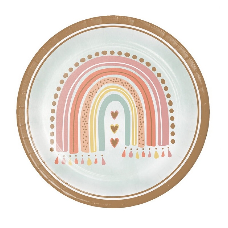 Paper Plate 9 Boho Rainbow 12/8