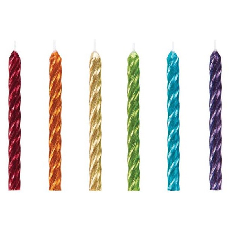 Spiral Rainbow Metallic Candle