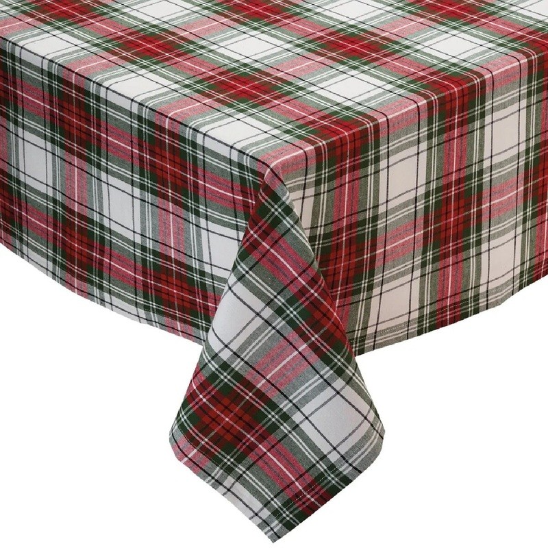 52X52 Christmas Plaid Table Cloth