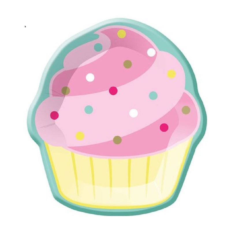 8 Bakery Sweets Cupcake Shaped Plates