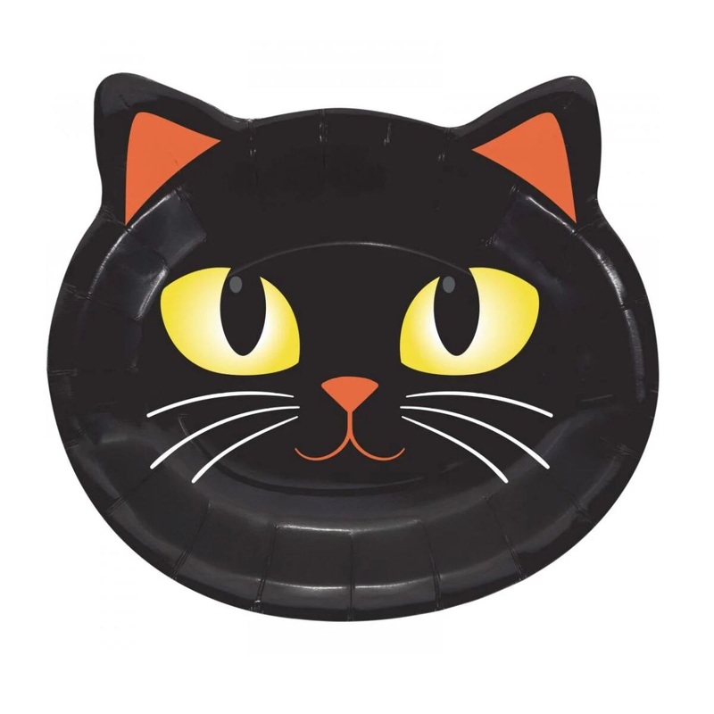9 Halloween Cat Shaped Plate