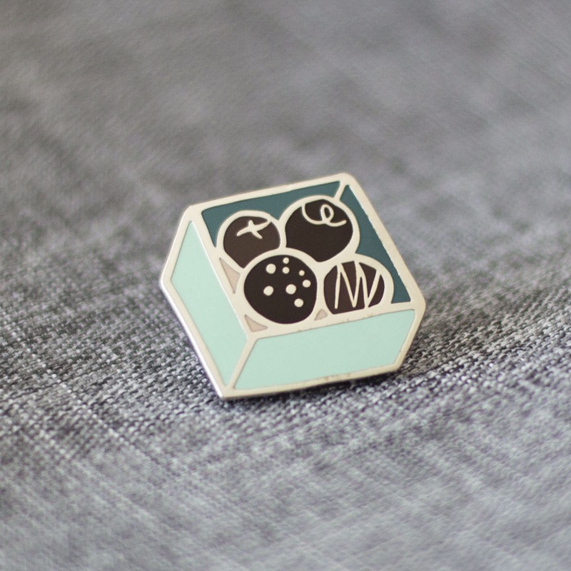 Chocolate Bon Bons Enamel Pin – Double Blind Surprise