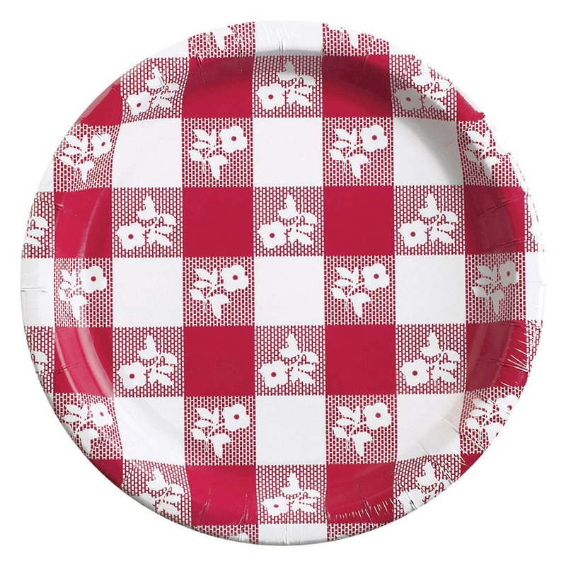 Converting 7 Red Gingham Paper Plate – 25 ct.