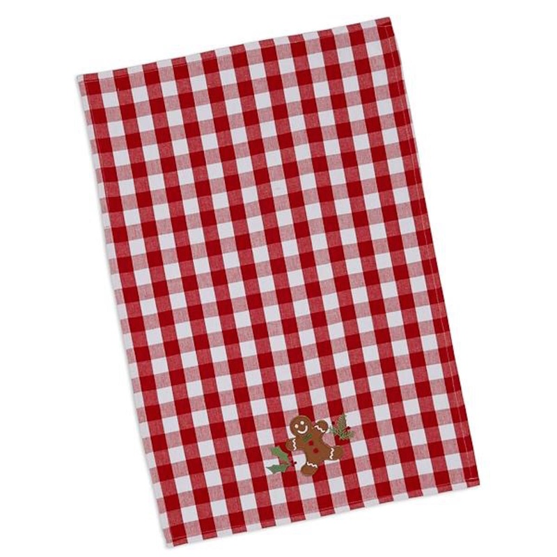 Gingerbread Man Embellished Dish Towel