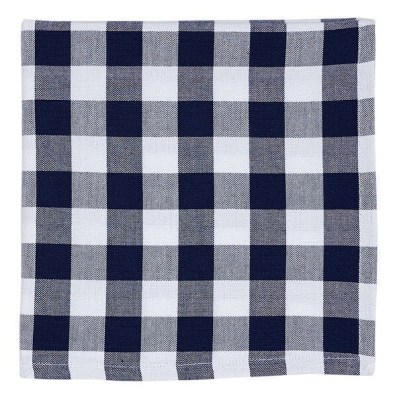 Nautical And White Checkers Linen Napkin