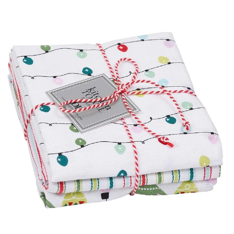 Pastel Festive Christmas Dish Towels – Set of 3