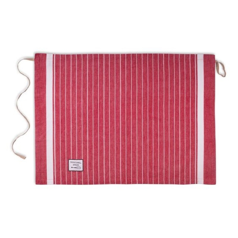 Red Classic Stripe Dishtowel Apron