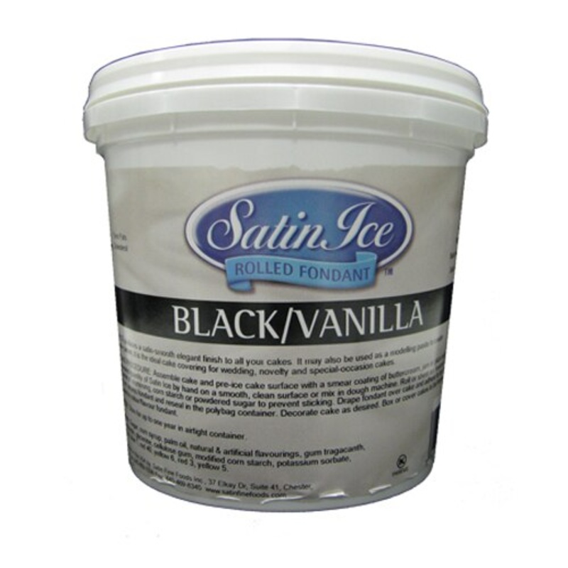 Satin Ice Black Rolled Fondant – 5 lb.