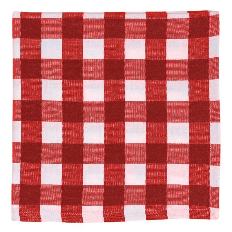 Tango And White Checkers Linen Napkin