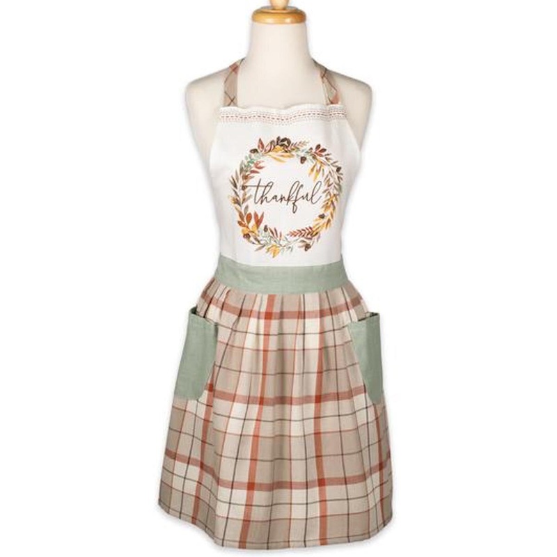 Thankful Autumn Wreath Printed Apron