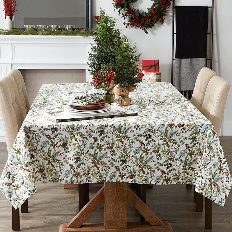 60 x 84 Holiday Sprigs Table Cloth