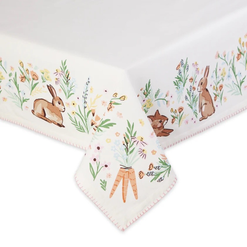 60×84 Spring Bunny Hop Table Cloth