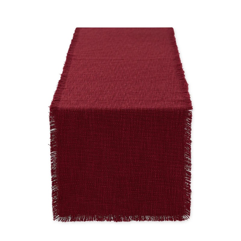 Cranberry Basket Fringe Table Runner