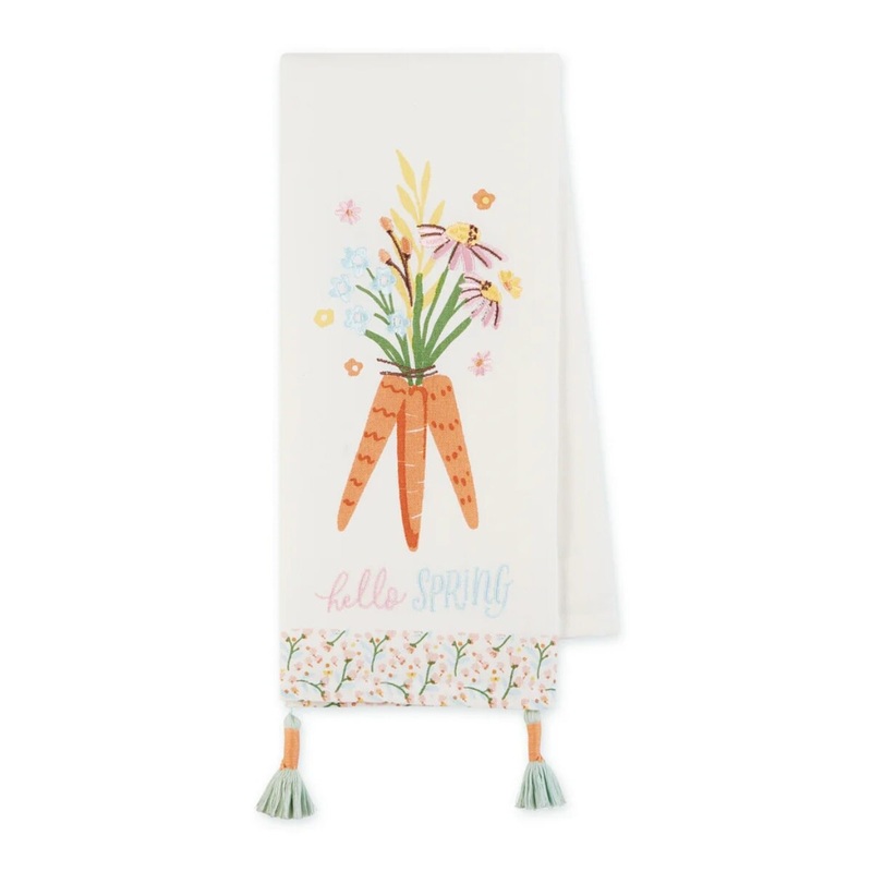 Hello Spring Carrots Dish Towel