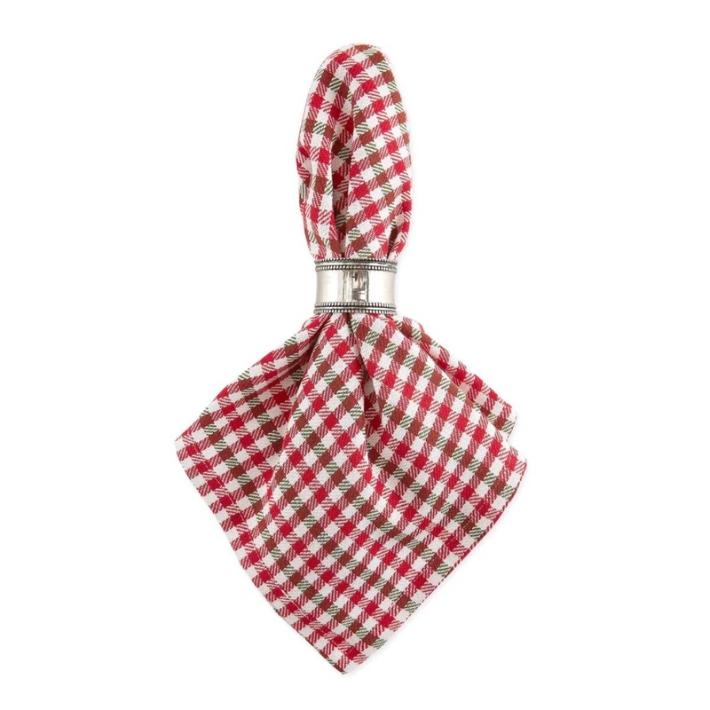 Holiday Houndstooth Plaid Napkin