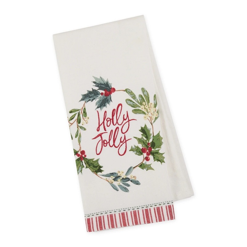 Holly Jolly Wreath Dish Towel