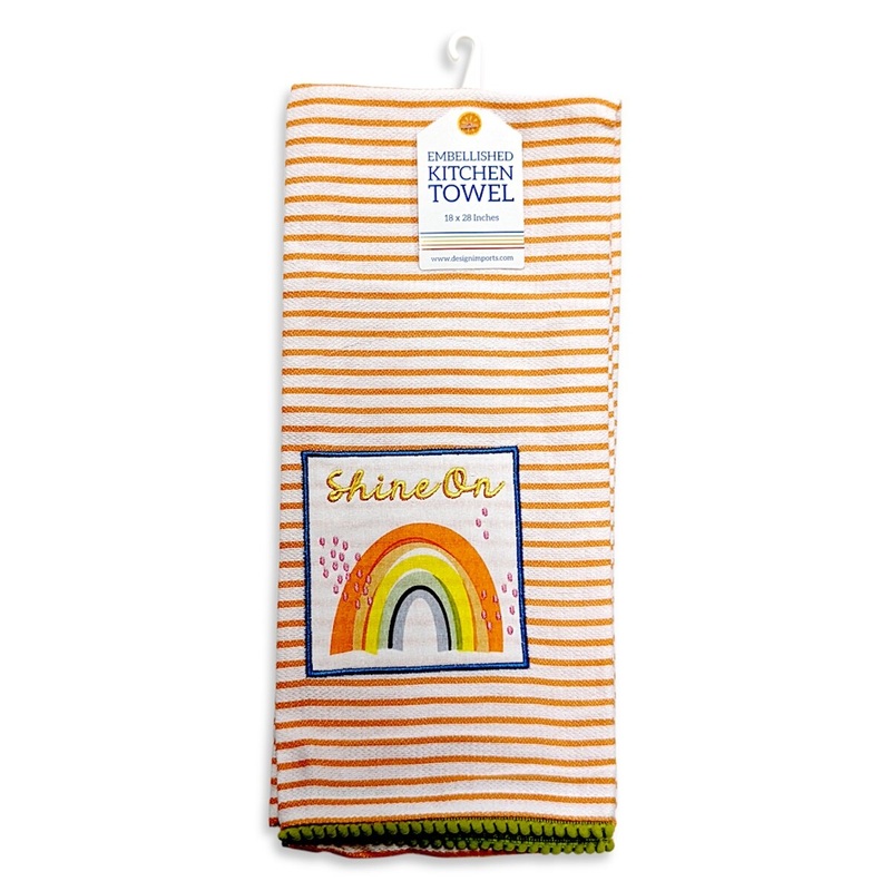 Shine-on Striped Rainbow Dishtowel
