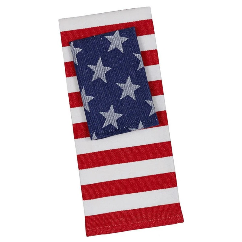 Stars And Stripes Dish Towel & Dish Cloth