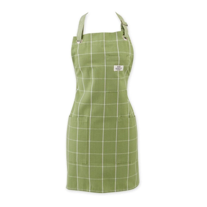 Windowpane Apron|Blue Indigo|Clover|Dusty Blue|Red Cider|Yarrow Yellow