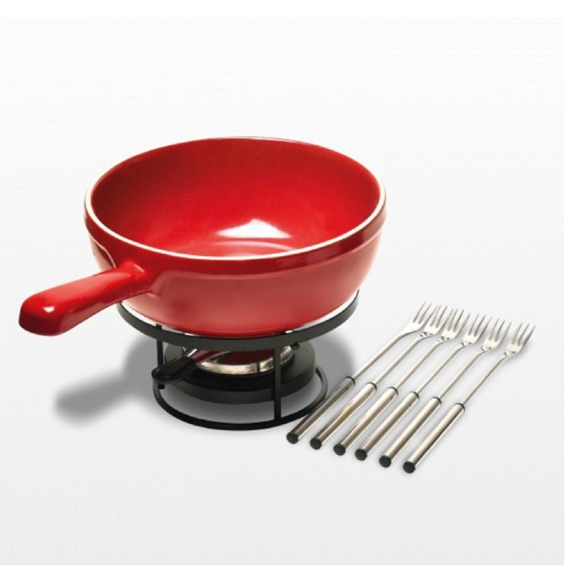 Cheese Fondue Set- Burgandy