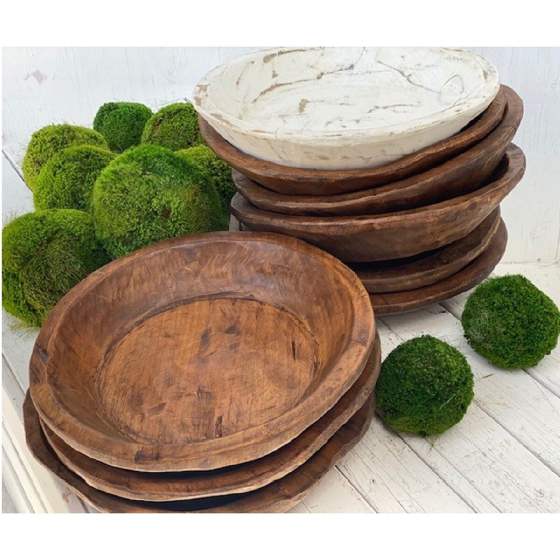 15 Natural Large Round Bowl w/Handles
