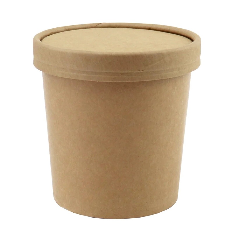 16 oz Kraft Ice Cream To Go Containers With Non-Vented Lids/ 25 count