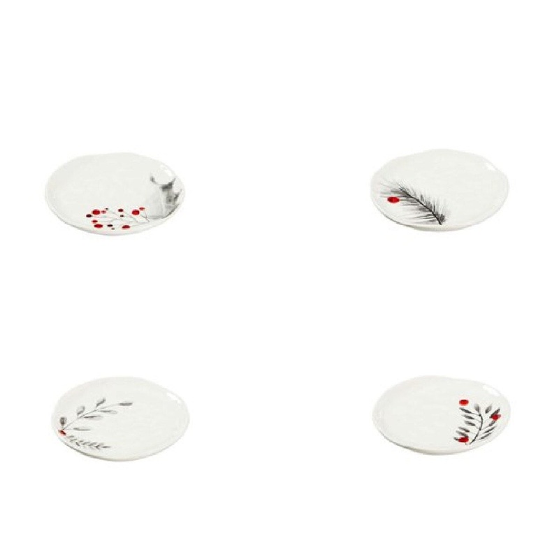 6 Yuletide Appetizer Plate Set