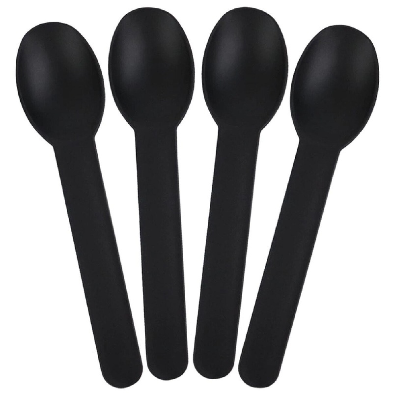 Heavy Duty Plastic Spoons- Black
