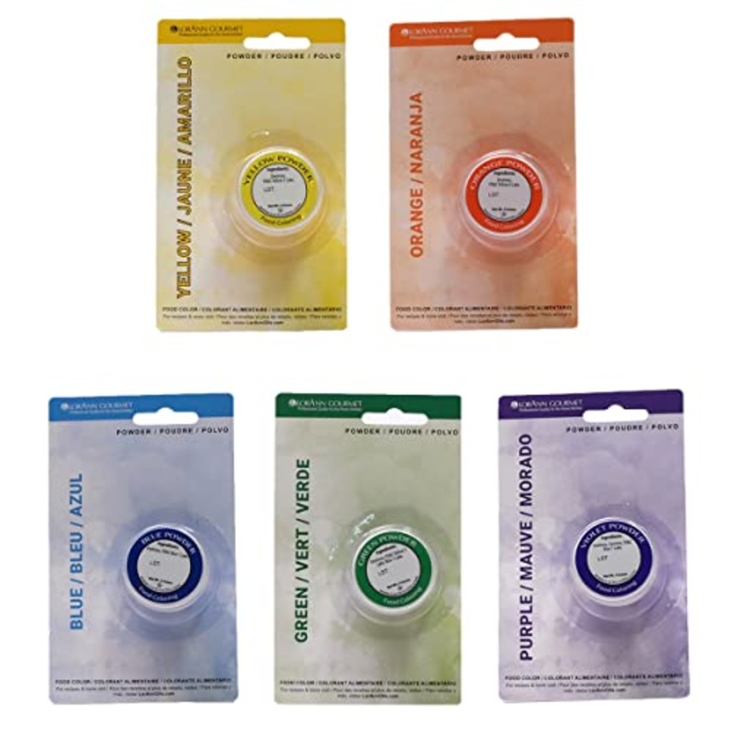 LorAnn Powdered Food Color|Orange|Yellow|Green|Blue|Violet|Black