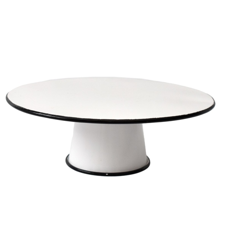 Black/White Retro Pedestal Stand- Medium