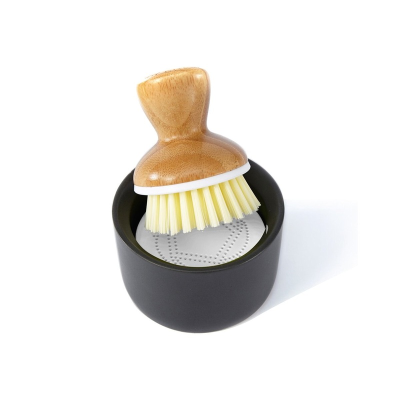 Bubble Up Brush & Dish – Gray