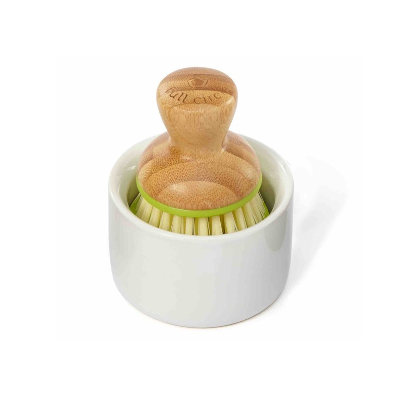 Bubble Up Brush & Dish – White