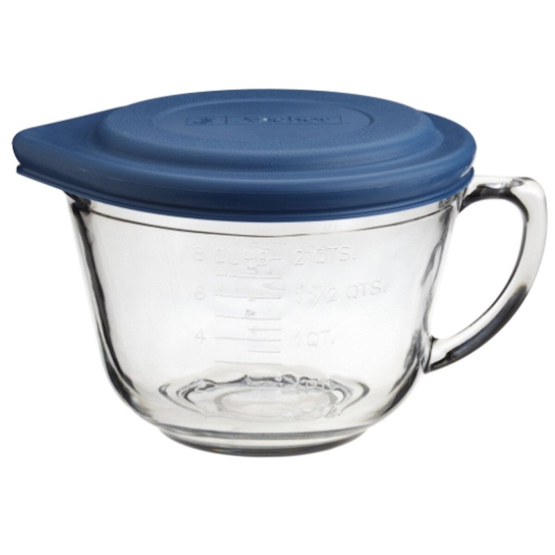 Glass 2-Quart Batter Bowl w/ Lid