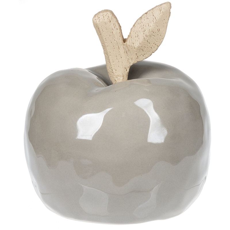 Large Grey Ceramic Apple