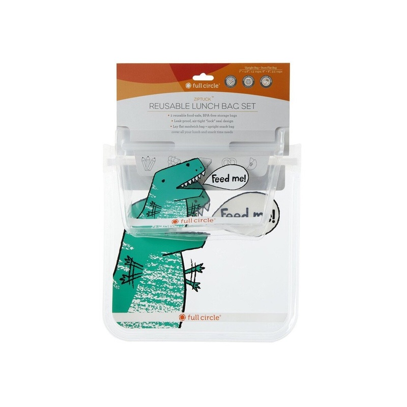 Reusable Lunch Bag Set – Dinosaur – Set of 2