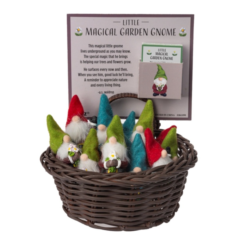 24-Pc Little Magical Garden Gnome in a Basket