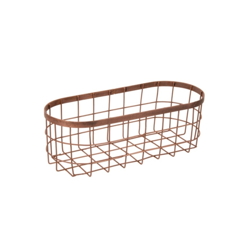 Antique Copper Finish Wire Basket- Small