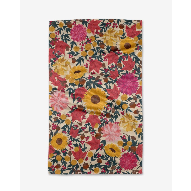 Autumn Blooms Tea Towel