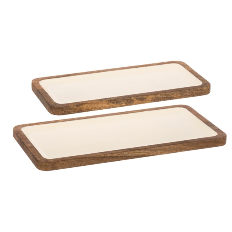 Rectangle Ivory Inlay Serving Tray
